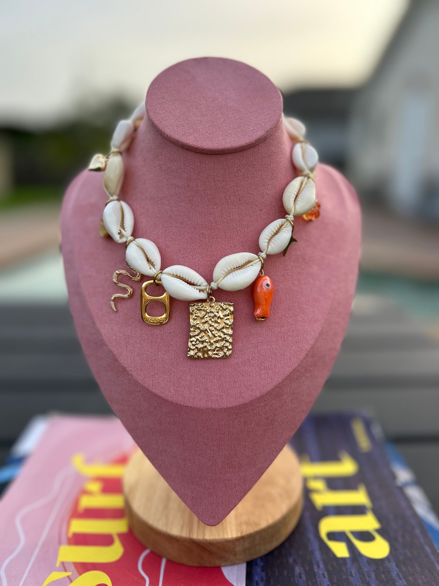 Cowrie Charm Necklace - Snake Pop