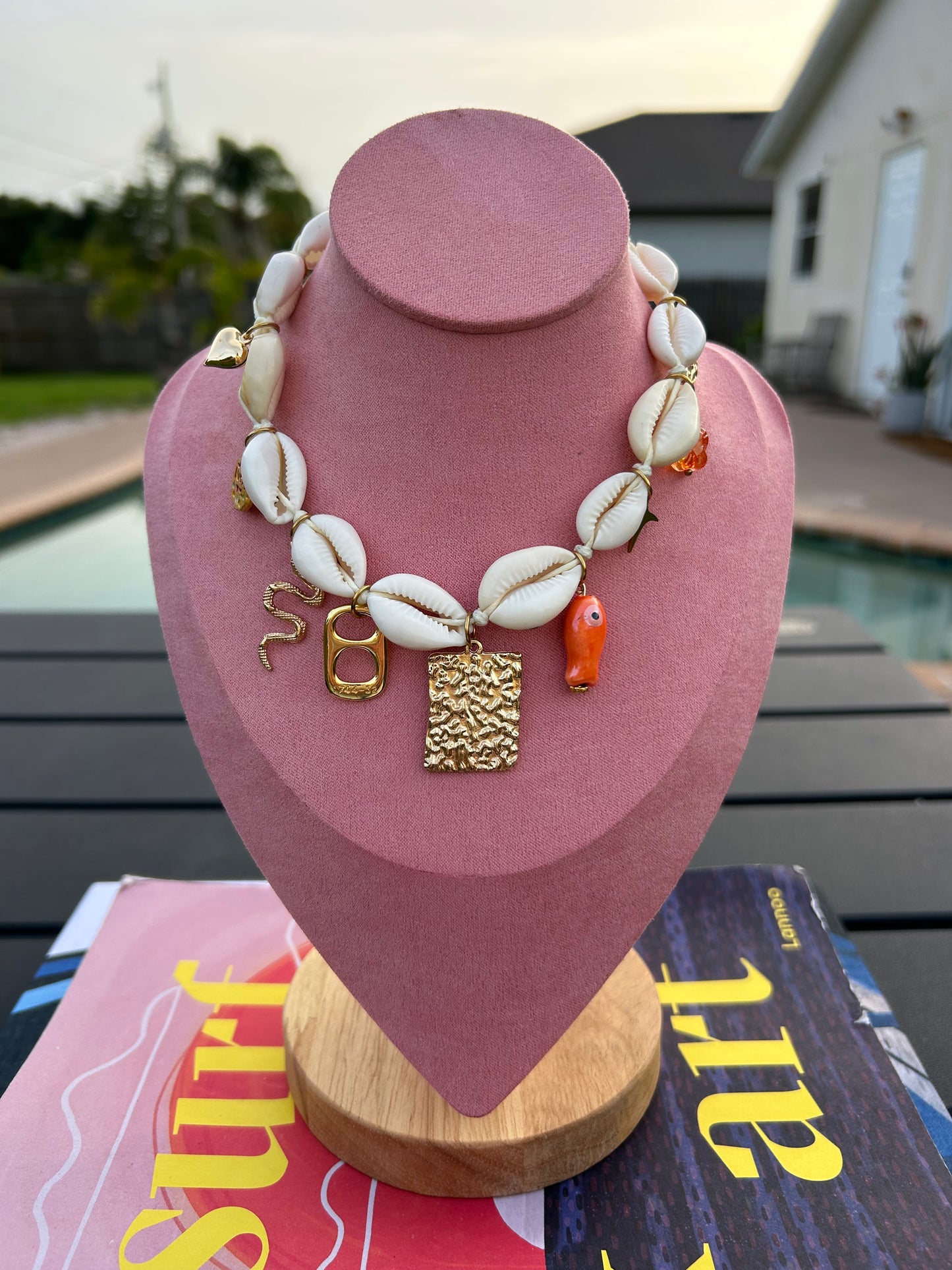 Cowrie Charm Necklace - Snake Pop