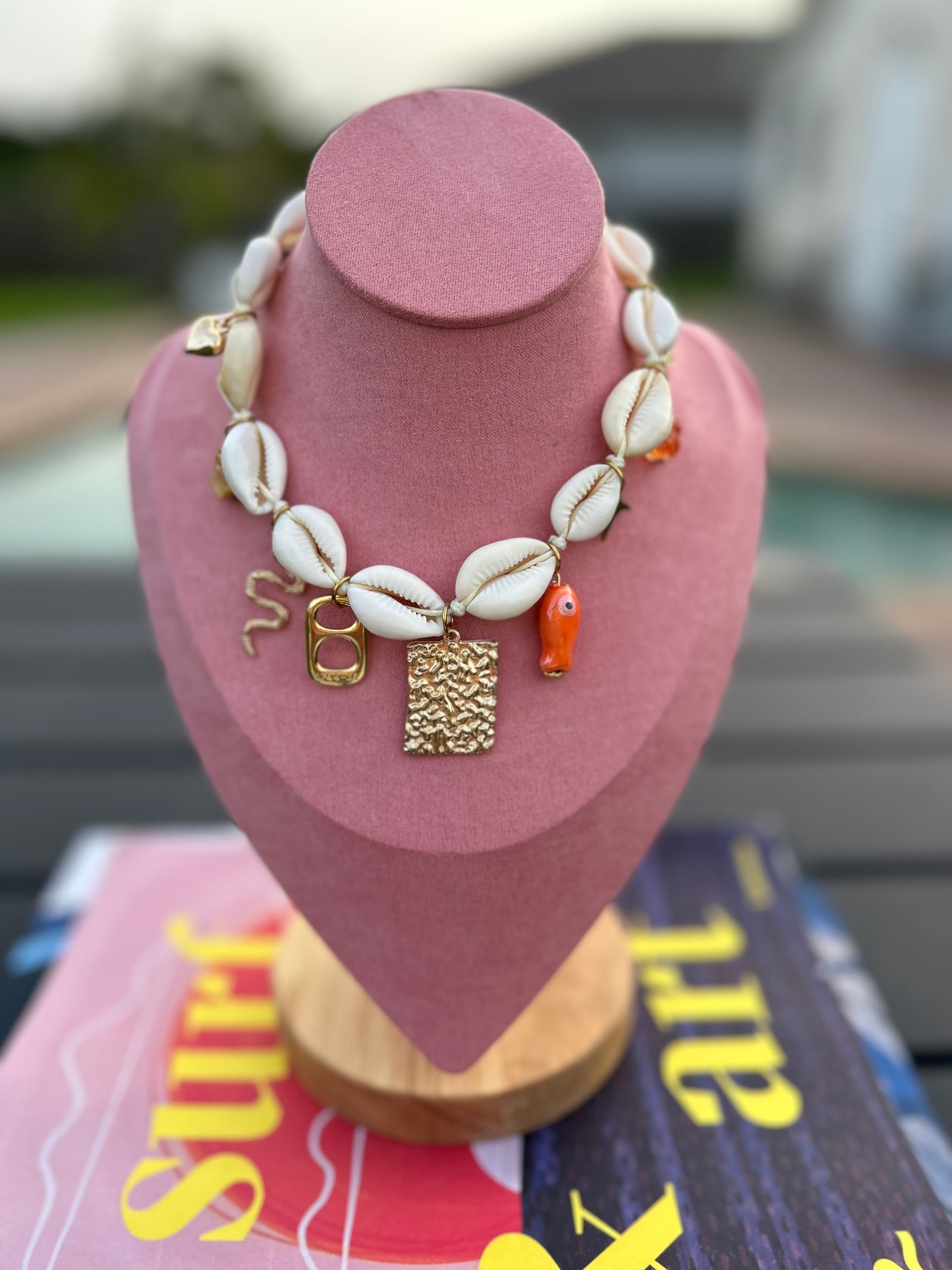 Cowrie Charm Necklace - Snake Pop