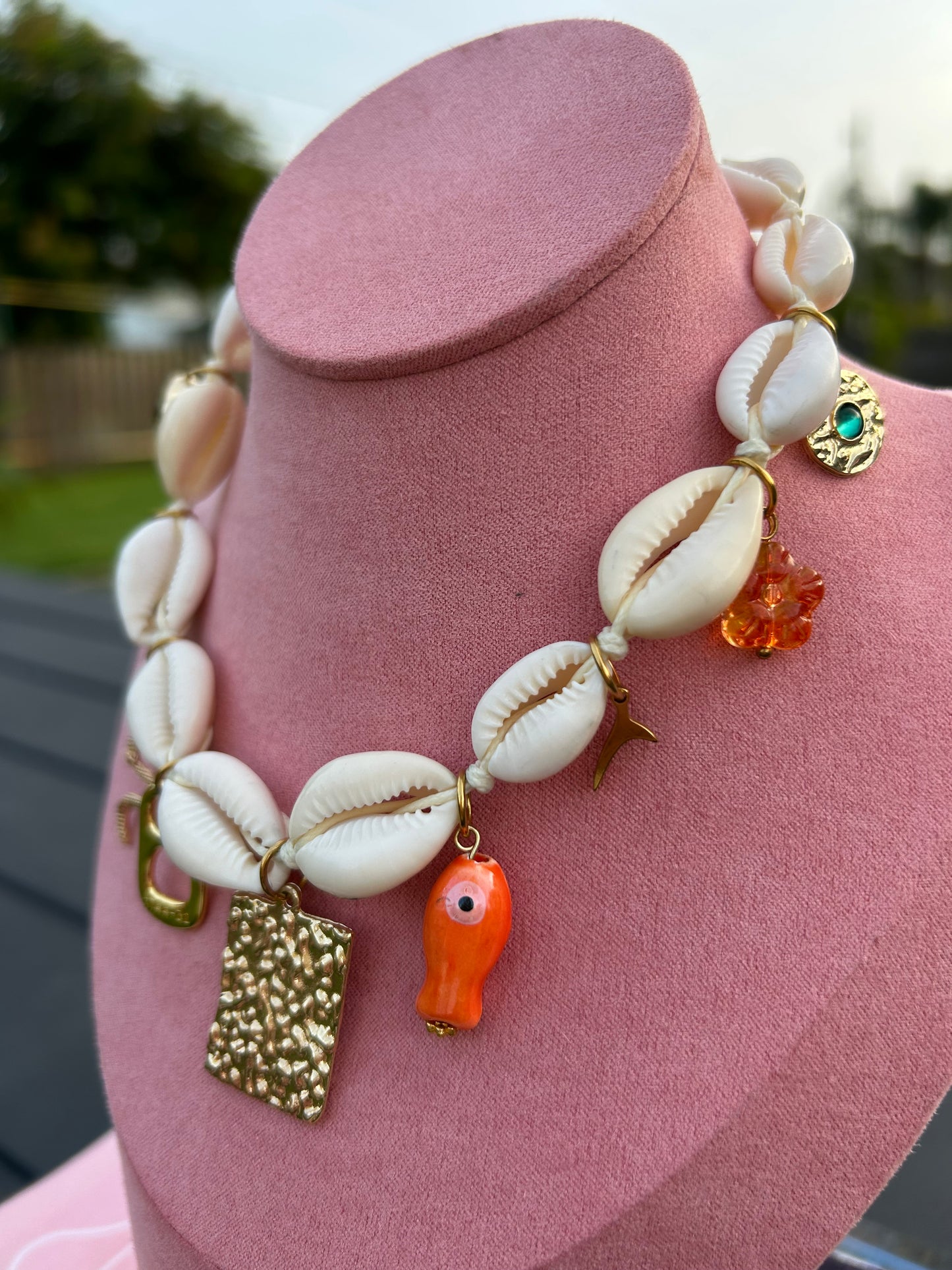 Cowrie Charm Necklace - Snake Pop