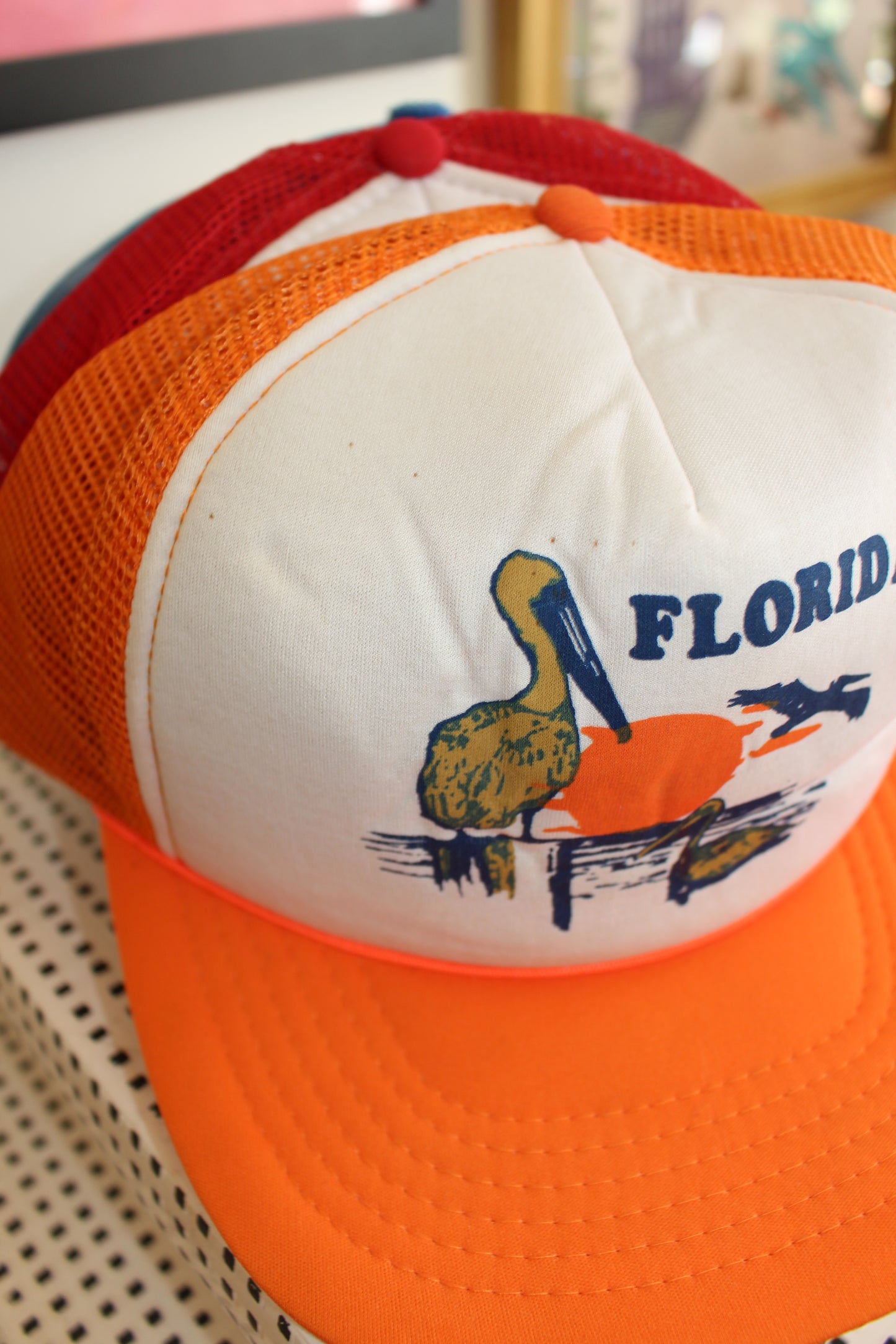 True Vintage Orange and White "Florida" Trucker Hat