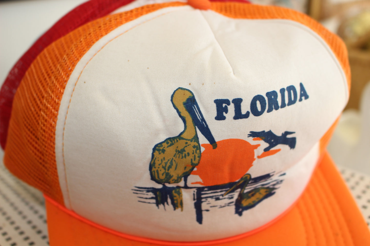 True Vintage Orange and White "Florida" Trucker Hat