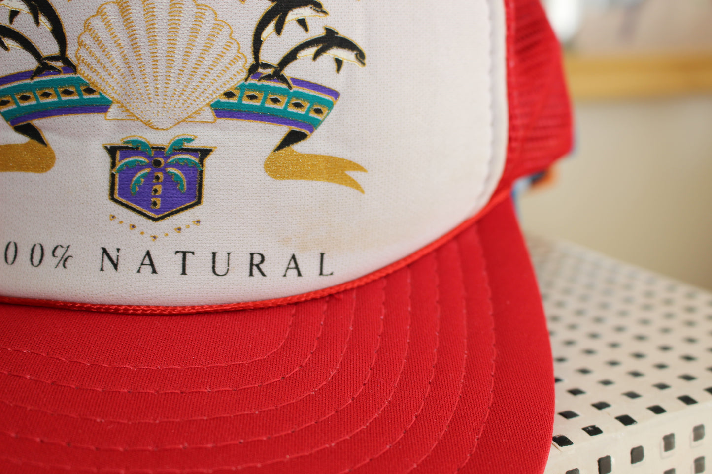 True Vintage Red Trucker Hat "Florida 100% Natural"