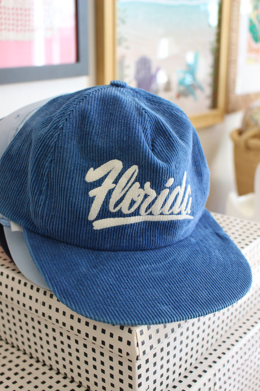 True Vintage "Florida" Corduroy Blue Hat