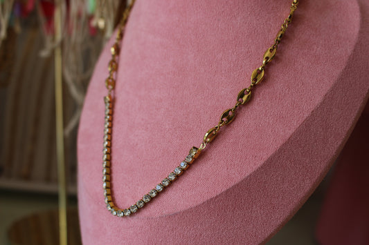 Mixed Metal CZ Necklace