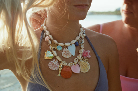 Peace Love Beach Cowrie Necklace