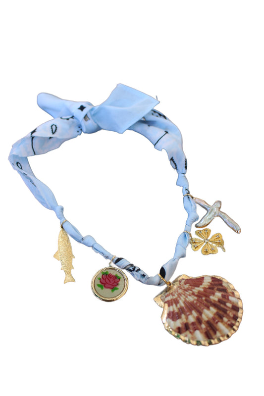 Baby Blue Bandana Necklace