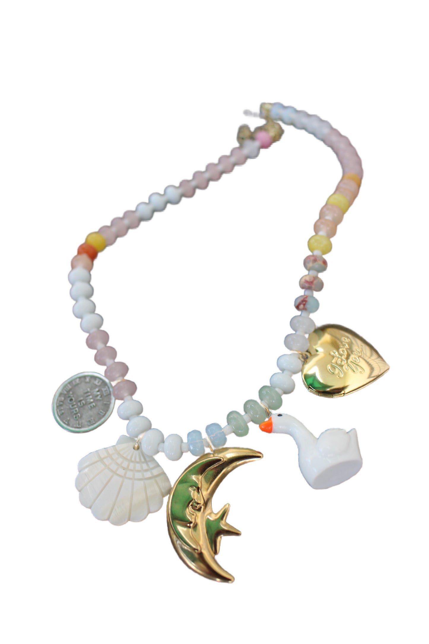 Peace and Sleep White Beaded Necklace