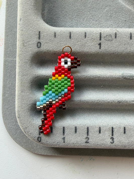 Beaded Parrot Charm