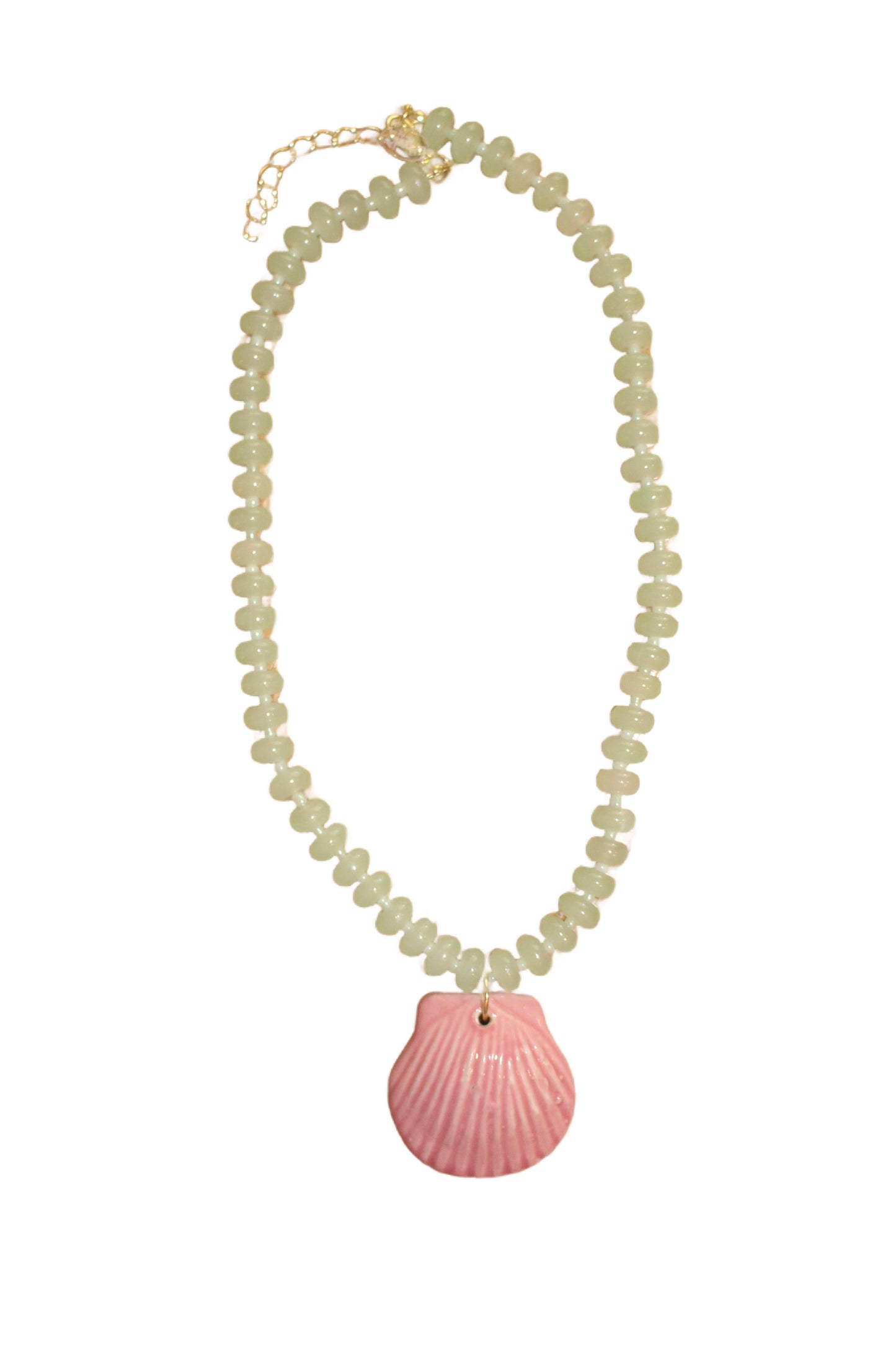 Green Pastures, Still Waters Glass Bead Necklace