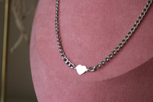 SIlver stainless Heart Necklace