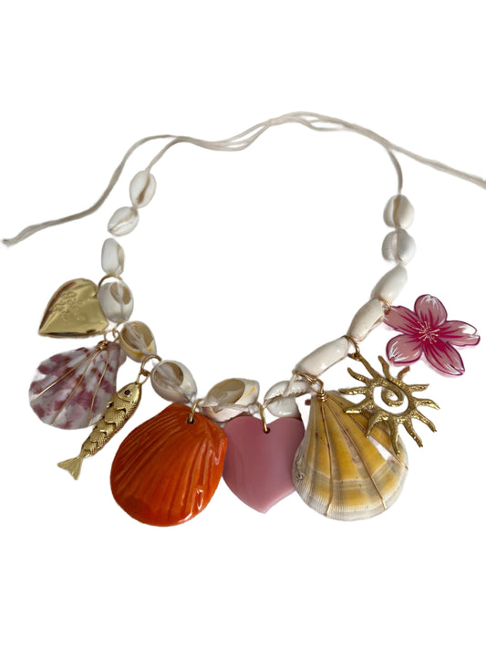 Orange You Cute Cowrie Charm Necklace