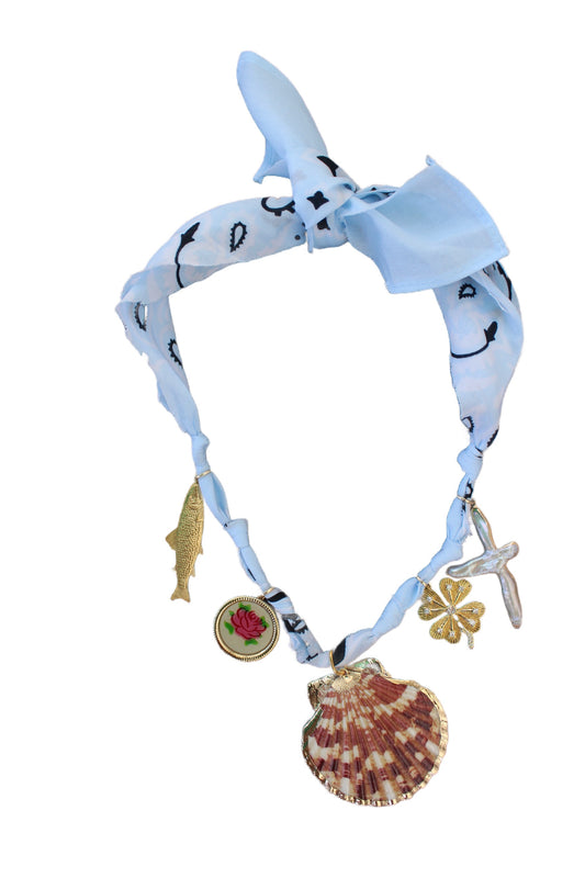 Baby Blue Bandana Necklace