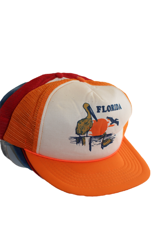 True Vintage Orange and White "Florida" Trucker Hat